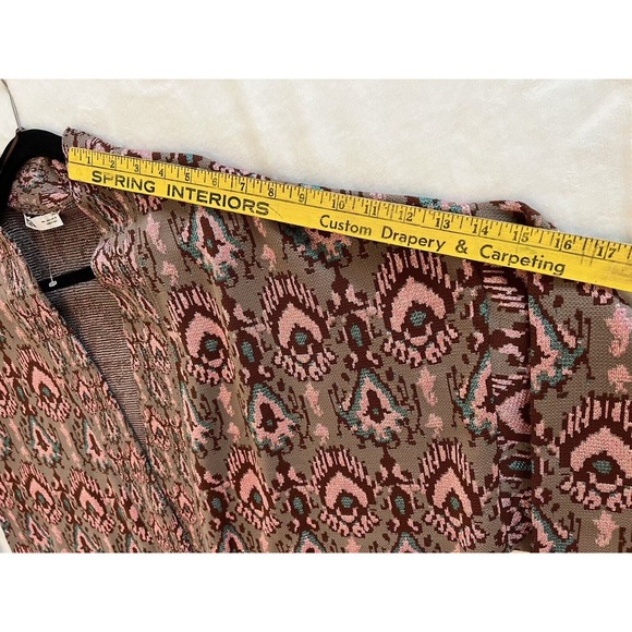 Zara Knit Kimono Coat Special Edition Jacquard Knit Size L Boho Sweater - Picture 10 of 14